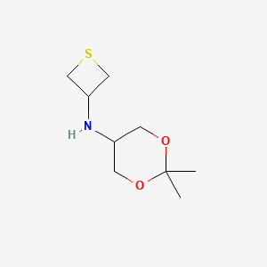 molecular formula C9H17NO2S B12846785 2,2-Dimethyl-N-(thietan-3-yl)-1,3-dioxan-5-amine 