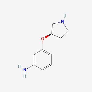 molecular formula C10H14N2O B12846824 (R)-3-(Pyrrolidin-3-yloxy)-phenylamine 