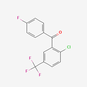 molecular formula C14H7ClF4O B12846826 2-Chloro-4'-fluoro-5-(trifluoromethyl)benzophenone CAS No. 85721-08-0