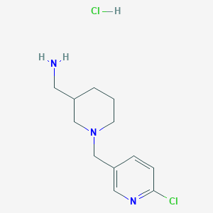 molecular formula C12H19Cl2N3 B12846887 (1-((6-Chloropyridin-3-yl)methyl)piperidin-3-yl)methanamine hydrochloride 