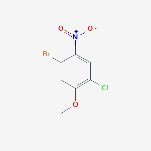 molecular formula C7H5BrClNO3 B12846962 1-Bromo-4-chloro-5-methoxy-2-nitrobenzene 