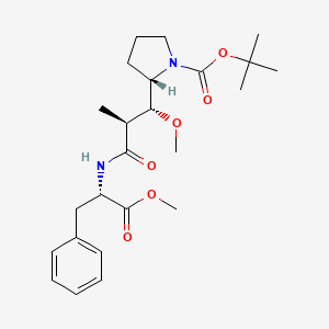 molecular formula C24H36N2O6 B12846987 Tert-butyl (S)-2-((1R,2S)-1-methoxy-3-(((S)-1-methoxy-1-oxo-3-phenylpropan-2-yl)amino)-2-methyl-3-oxopropyl)pyrrolidine-1-carboxylate 