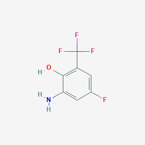 molecular formula C7H5F4NO B12846995 2-Amino-4-fluoro-6-(trifluoromethyl)phenol 