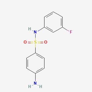 molecular formula C12H11FN2O2S B1284709 4-amino-N-(3-fluorophenyl)benzene-1-sulfonamide CAS No. 1494-84-4