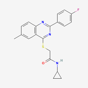 molecular formula C20H18FN3OS B12847126 N-Cyclopropyl-2-[[2-(4-Fluorophenyl)-6-Methyl-4-Quinazolinyl]Thio]-Acetamide 