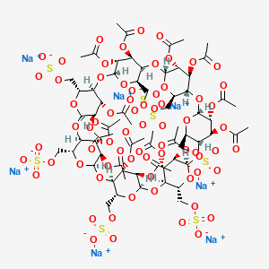 molecular formula C70H91Na7O70S7 B12847410 Heptakis(2,3-di-O-acetyl-6-sulfo)-beta-cyclodextrin sodium salt 