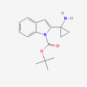molecular formula C16H20N2O2 B12847459 tert-Butyl 2-(1-aminocyclopropyl)-1H-indole-1-carboxylate 