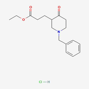 molecular formula C17H24ClNO3 B12847529 Ethyl 3-(1-benzyl-4-oxopiperidin-3-YL)propanoate hydrochloride 