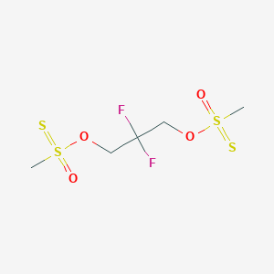 molecular formula C5H10F2O4S4 B12847540 (2,2-Difluoro-3-methylsulfonothioyloxypropoxy)-methyl-oxo-sulfanylidene-lambda6-sulfane 