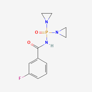 molecular formula C11H13FN3O2P B12847545 N-(Bis(1-aziridinyl)phosphinyl)-m-fluorobenzamide CAS No. 726-91-0