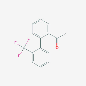 molecular formula C15H11F3O B12847569 1-[2'-(Trifluoromethyl)[1,1'-biphenyl]-2-yl] ethanone 