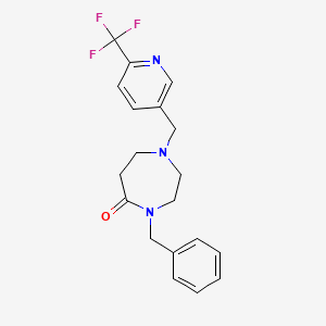 molecular formula C19H20F3N3O B12847575 4-Benzyl-1-{[6-(trifluoromethyl)-3-pyridinyl]methyl}-1,4-diazepan-5-one CAS No. 909659-37-6