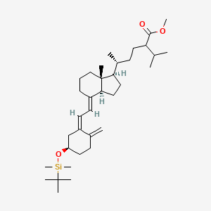 molecular formula C35H60O3Si B12847576 methyl (5R)-5-[(1R,3aS,4E,7aR)-4-[(2Z)-2-[(5R)-5-[tert-butyl(dimethyl)silyl]oxy-2-methylidenecyclohexylidene]ethylidene]-7a-methyl-2,3,3a,5,6,7-hexahydro-1H-inden-1-yl]-2-propan-2-ylhexanoate 