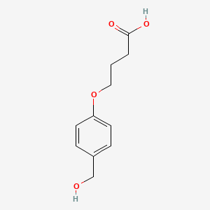 molecular formula C11H14O4 B12847592 4-[4-(Hydroxymethyl)phenoxy]butanoic acid 