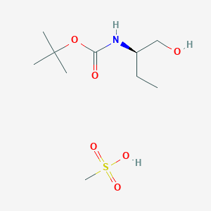 molecular formula C10H23NO6S B12847669 tert-butyl N-[(2R)-1-hydroxybutan-2-yl]carbamate;methanesulfonic acid 