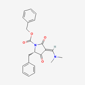 molecular formula C22H22N2O4 B12847689 benzyl (S,E)-2-benzyl-4-((dimethylamino)methylene)-3,5-dioxopyrrolidine-1-carboxylate 