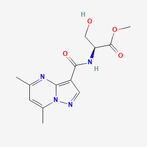 molecular formula C13H16N4O4 B12847722 Methyl (2S)-2-[(5,7-dimethylpyrazolo[1,5-a]pyrimidine-3-carbonyl)amino]-3-hydroxy-propanoate 
