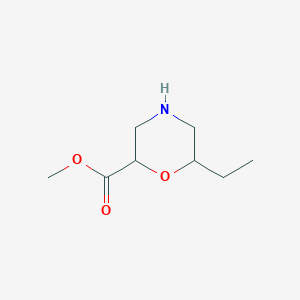 molecular formula C8H15NO3 B12847732 Methyl 6-ethylmorpholine-2-carboxylate 