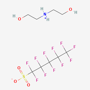 molecular formula C9H12F11NO5S B12847741 Bis(2-hydroxyethyl)ammonium 1,1,2,2,3,3,4,4,5,5,5-undecafluoropentane-1-sulphonate CAS No. 70225-17-1