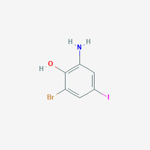 molecular formula C6H5BrINO B12847876 2-Amino-6-bromo-4-iodophenol 