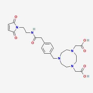 molecular formula C25H33N5O7 B12847879 2,2'-(7-(4-(2-((2-(2,5-Dioxo-2,5-dihydro-1H-pyrrol-1-yl)ethyl)amino)-2-oxoethyl)benzyl)-1,4,7-triazonane-1,4-diyl)diacetic acid 