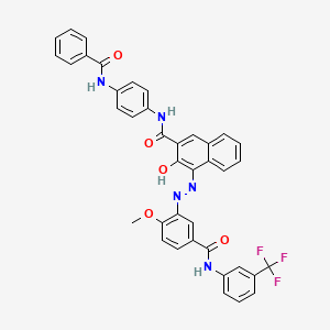 molecular formula C39H28F3N5O5 B12847970 N-[4-(benzoylamino)phenyl]-3-hydroxy-4-[[2-methoxy-5-[[[3-(trifluoromethyl)phenyl]amino]carbonyl]phenyl]azo]naphthalene-2-carboxamide CAS No. 71872-63-4