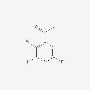 molecular formula C8H5BrFIO B12848012 1-(2-bromo-5-fluoro-3-iodophenyl)ethanone 