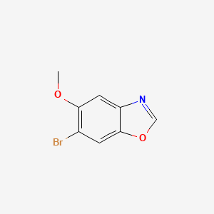 molecular formula C8H6BrNO2 B12848038 6-Bromo-5-methoxy-1,3-benzoxazole 