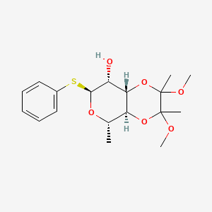 molecular formula C18H26O6S B12848063 Phenyl 3,4-O-(2,3-Dimethoxybutan-2,3-diyl)-1-thio-a-L-rhamnopyranoside 