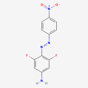 molecular formula C12H8F2N4O2 B12848068 3,5-Difluoro-4-[(e)-(4-nitrophenyl)diazenyl]aniline CAS No. 3743-89-3
