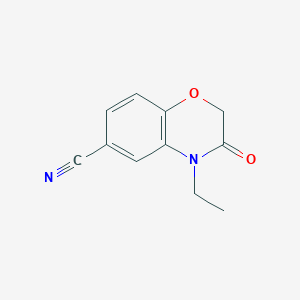 molecular formula C11H10N2O2 B12848077 4-Ethyl-3,4-dihydro-3-oxo-2H-1,4-benzoxazine-6-carbonitrile 