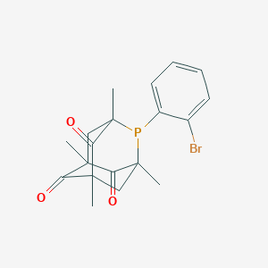 molecular formula C19H20BrO3P B12848287 1,3,5,7-Tetramethyl-2,4,8-trioxo-6-(2-bromophenyl)-6-phosphaadamantane 