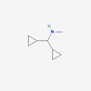 molecular formula C8H15N B1284839 1,1-dicyclopropyl-N-methylmethanamine CAS No. 884504-77-2