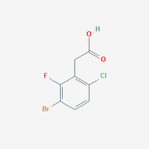 molecular formula C8H5BrClFO2 B12848404 3-Bromo-6-chloro-2-fluorophenylacetic acid 