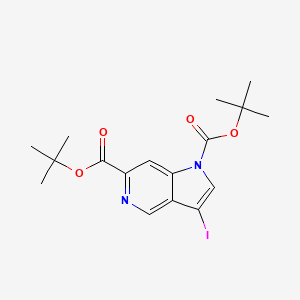 molecular formula C17H21IN2O4 B12848456 di-tert-Butyl 3-iodo-1H-pyrrolo[3,2-c]pyridine-1,6-dicarboxylate 