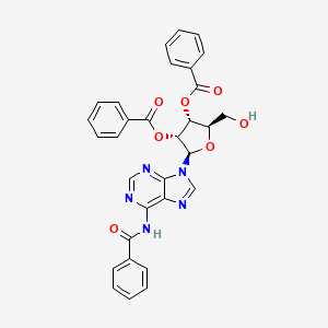molecular formula C31H25N5O7 B12848515 2',3'-Di-O-benzoyl-N6-benzoyl-L-adenosine 