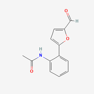 molecular formula C13H11NO3 B12848537 N-[2-(5-Formyl-2-furyl)phenyl]acetamide 