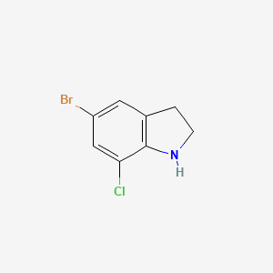 molecular formula C8H7BrClN B1284858 5-Bromo-7-chloroindoline CAS No. 221024-31-3