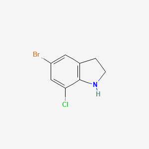 molecular formula C8H7BrClN B1284858 5-Bromo-7-chloro-2,3-dihydro-1H-indole CAS No. 221024-31-3