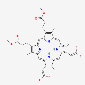 molecular formula C36H34F4N4O4 B12848598 Methyl 3-[8,13-bis(2,2-difluoroethenyl)-18-(3-methoxy-3-oxopropyl)-3,7,12,17-tetramethyl-22,23-dihydroporphyrin-2-yl]propanoate 