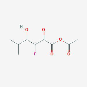molecular formula C9H13FO5 B12848639 Acetic 3-fluoro-4-hydroxy-5-methyl-2-oxohexanoic anhydride CAS No. 685-75-6