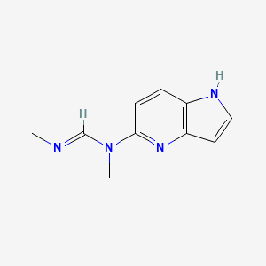 molecular formula C10H12N4 B12848674 Methanimidamide,N,N-dimethyl-N-1H-pyrrolo[3,2-b]pyridin-5-yl- 