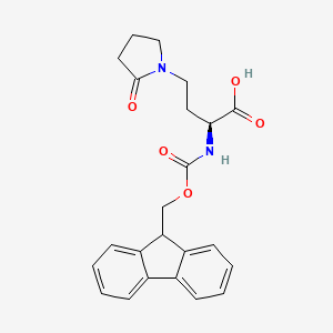 molecular formula C23H24N2O5 B12848675 (S)-2-((((9H-Fluoren-9-yl)methoxy)carbonyl)amino)-4-(2-oxopyrrolidin-1-yl)butanoic acid 