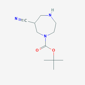 molecular formula C11H19N3O2 B12848676 tert-Butyl 6-cyano-1,4-diazepane-1-carboxylate 