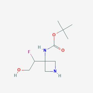molecular formula C10H19FN2O3 B12848802 tert-Butyl N-[3-(1-fluoro-2-hydroxy-ethyl)azetidin-3-yl]carbamate 