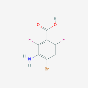molecular formula C7H4BrF2NO2 B12848871 3-Amino-4-bromo-2,6-difluorobenzoic acid 