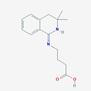 molecular formula C15H20N2O2 B12848906 Butanoic acid, 4-(3,4-dihydro-3,3-dimethyl-1-isoquinolinylamino)- 
