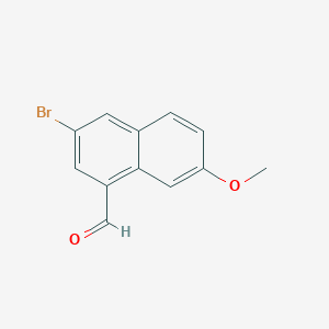 molecular formula C12H9BrO2 B12848942 3-Bromo-7-methoxy-1-naphthaldehyde 
