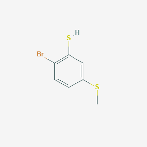 molecular formula C7H7BrS2 B12848945 2-Bromo-5-(methylthio)benzenethiol 
