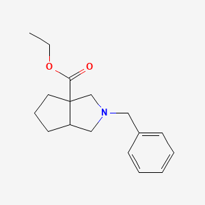 molecular formula C17H23NO2 B12849070 Ethyl 2-benzyloctahydrocyclopenta[c]pyrrole-3a-carboxylate 